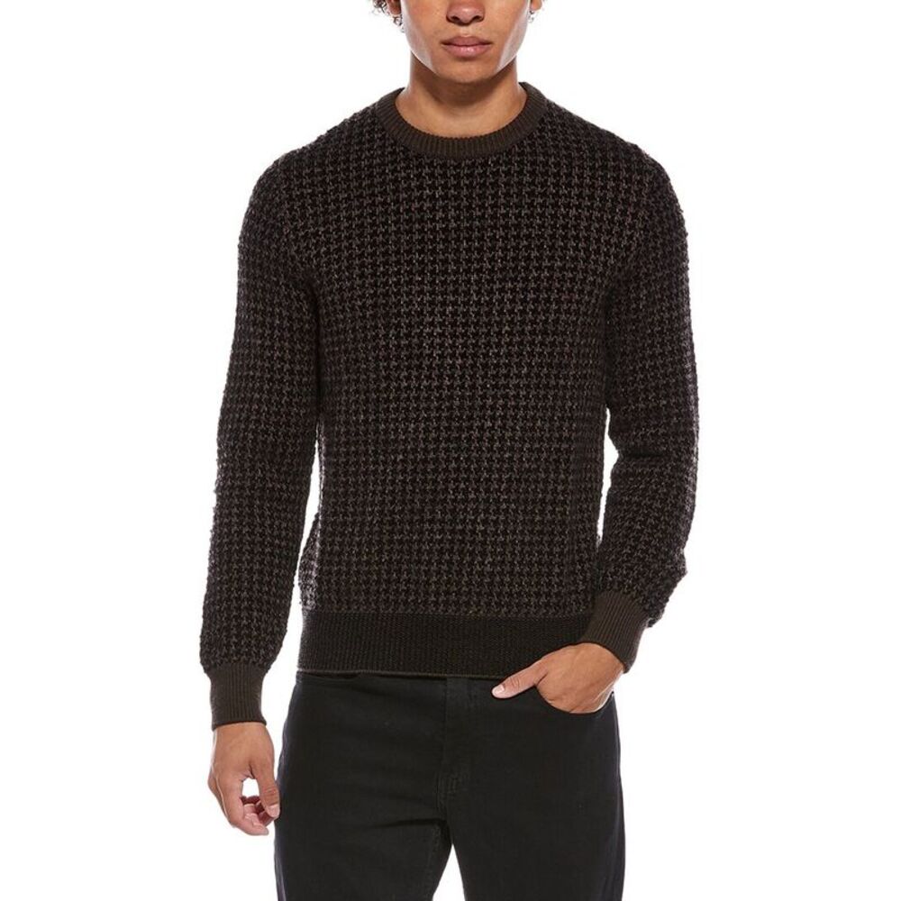 Brioni Mens  Silk, Wool, & Cashmere-Blend Crewneck Sweater, Brown